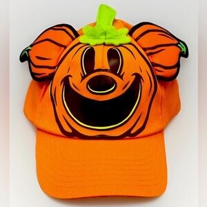 Disney 2024 MICKEY MOUSE 🎃 Pumpkin Glow in the Dark Baseball Hat Adult Size NEW